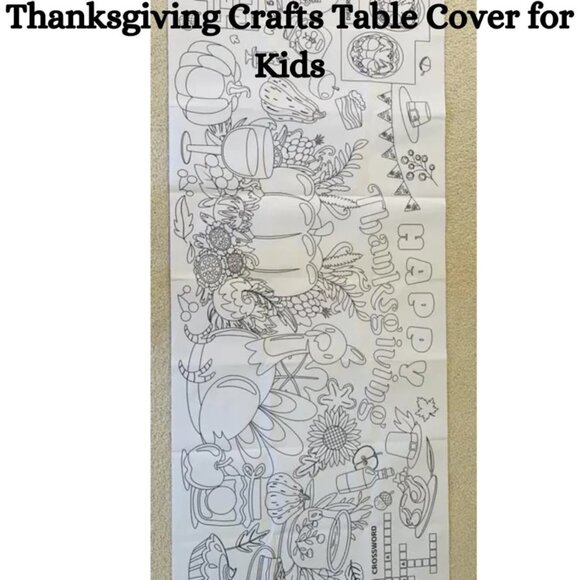 Thanksgiving Giant Coloring Page | Kids' Table Decor (72x30 inches) - Picture 6 of 7